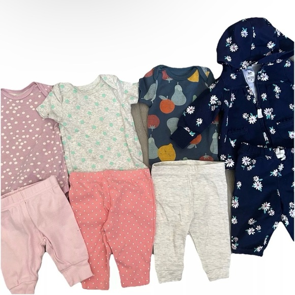Baby Clothing Set - Polka Dot and Floral Patterns - Picture 1 of 5